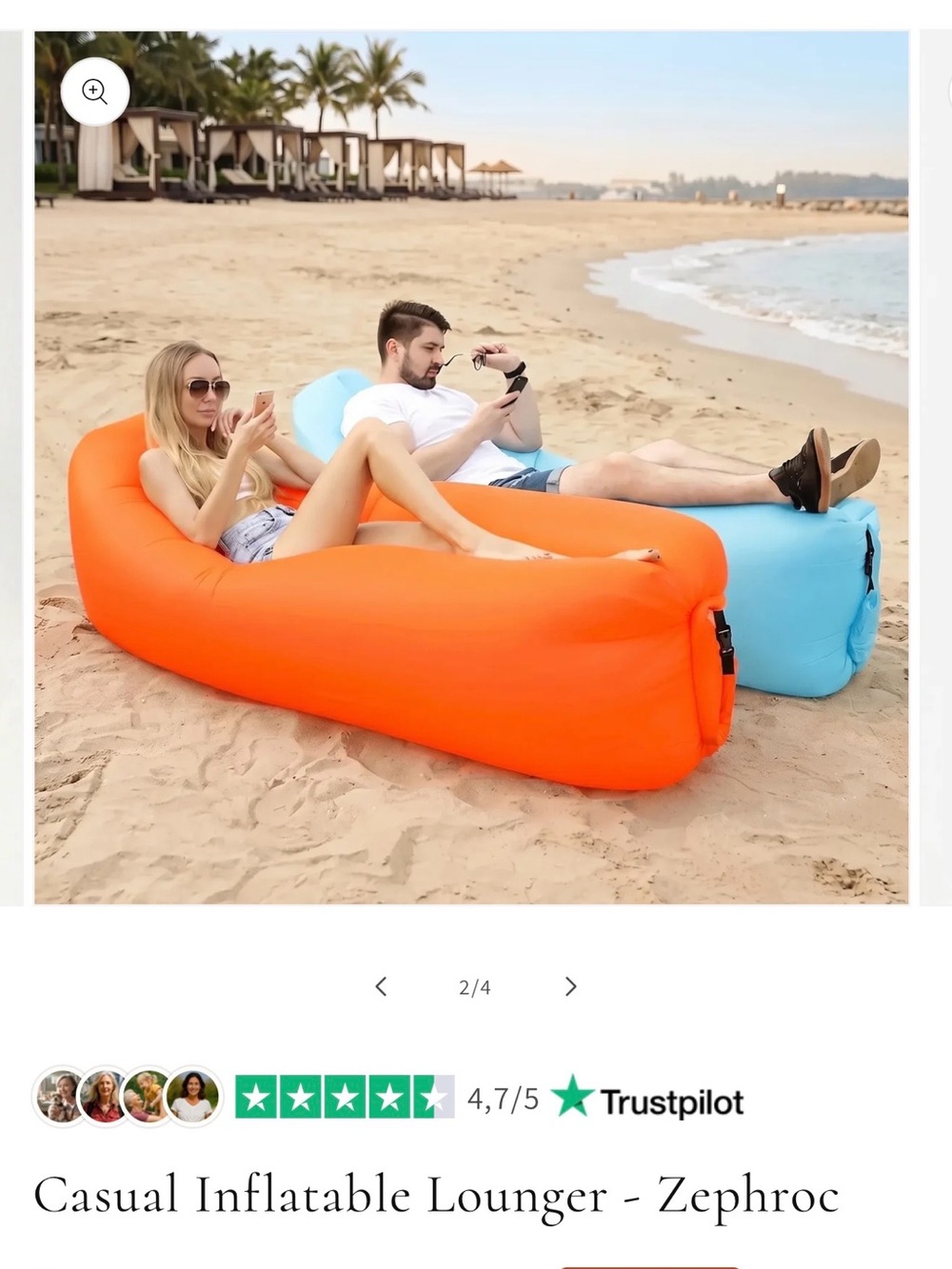 Casual Inflatable Lounger - red and black